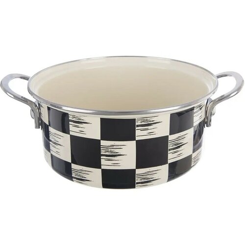 Orion Smaltovaný kastrol Šachovnice Lem, 2,2 l, pr. 20 cm