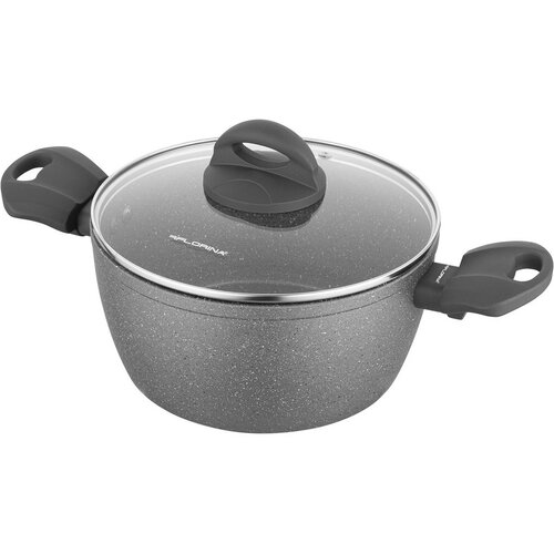 Florina Kamenný hrnec s poklicí na indukci a plynLava Stone MG, 16 cm, 1,2 l