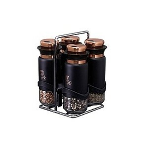 Berlinger Haus 5-delni set začimbnikov v stojaluBlack Rose Collection