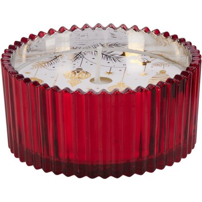 Karácsonyi gyertya üvegben, piros, 150 g, 10 x 5cm