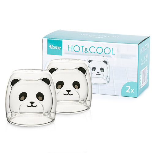 4Home Termo sklenice Hot&Cool Cute Panda 200 ml, 2 ks