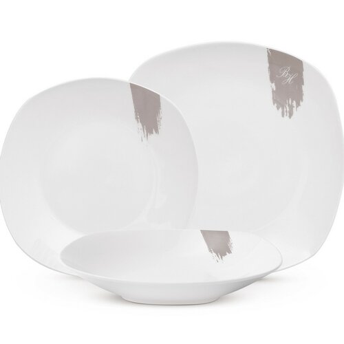 BerlingerHaus Set de 18 farfurii Taupe, alb-gri