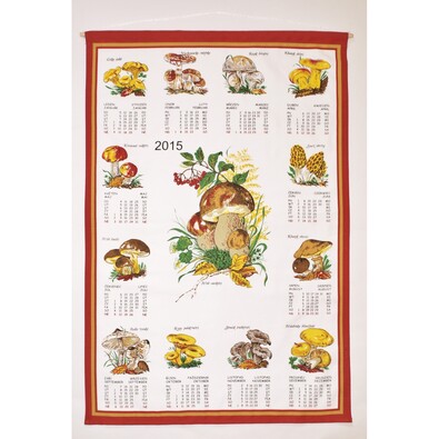 Textilní kalendář 2015 Houby, 45 x 65 cm
