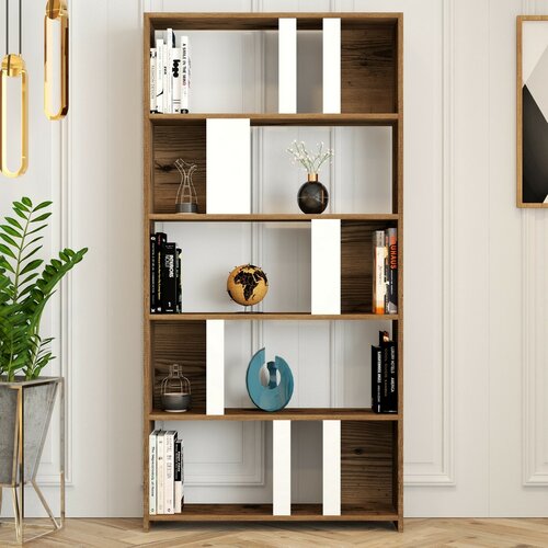 Knihovna Lima White and Walnut