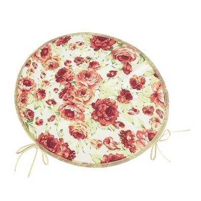 Bellatex Sedák Berta kulatý hladký Pivoňka růžová,zelená, průměr 40 cm