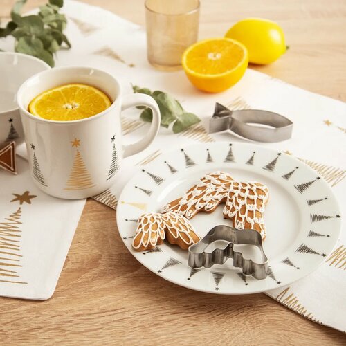 Orion Porcelanowy talerz deserowy Choinka, śr. 20 cm