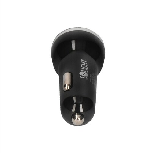 Solight DC45 USB adaptér do auta se dvěma USB vstupy černá, 4200 mA
