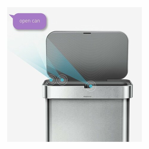 Simplehuman Brezdotični koš z glasovnimupravljanjem Single 58 l, nerjaveče jeklo