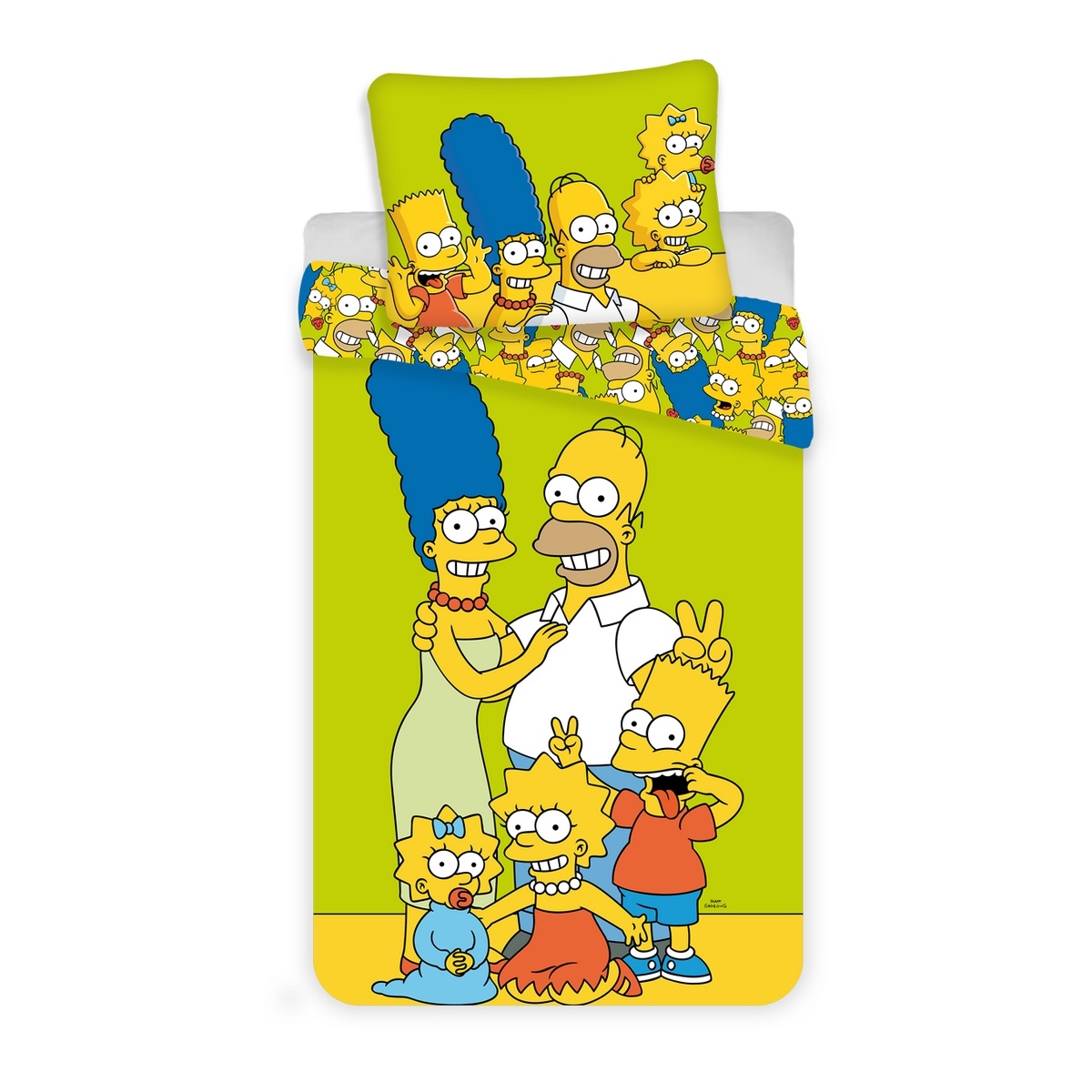 Lenjerie de pat Jerry Fabrics Simpsons, de copii, din bumbac,140 x 200 cm, 70 x 90 cm e4home.ro