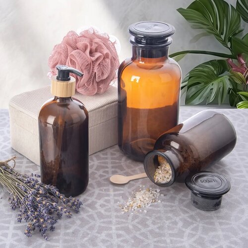 Orion Скляний дозатор для мила, коричневий, 0,5 л