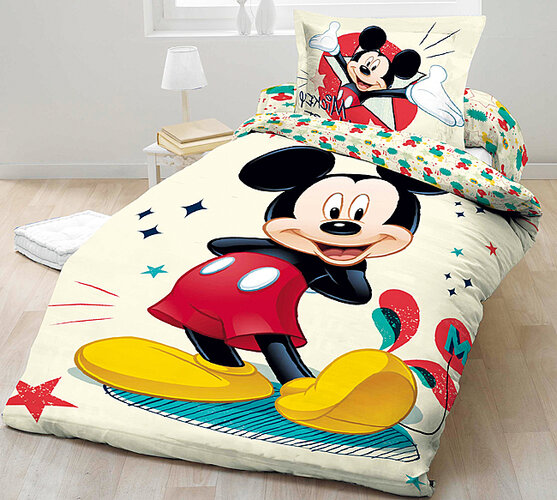 Dziecięca pościel bawełniana Mickey Mouse, 140 x 200 cm, 70 x 90 cm