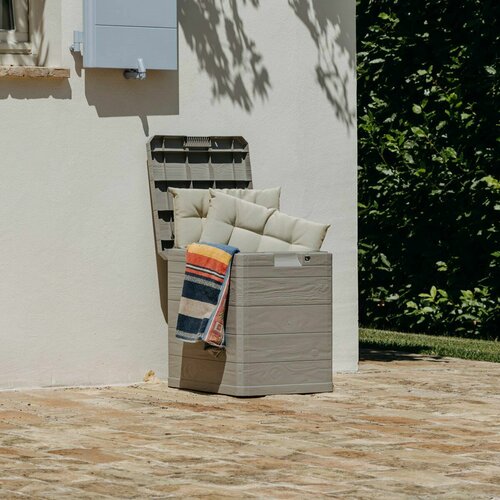 Úložný box na podušky Woody sivá, 90 l
