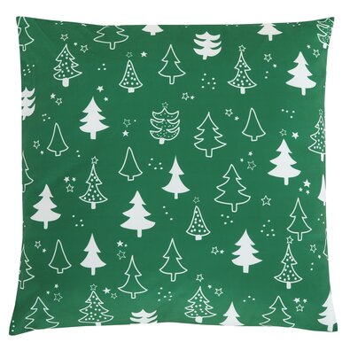 Poduszka z wypełnieniem, motyw świąteczny Choinki 45 x 45 cm, zielony