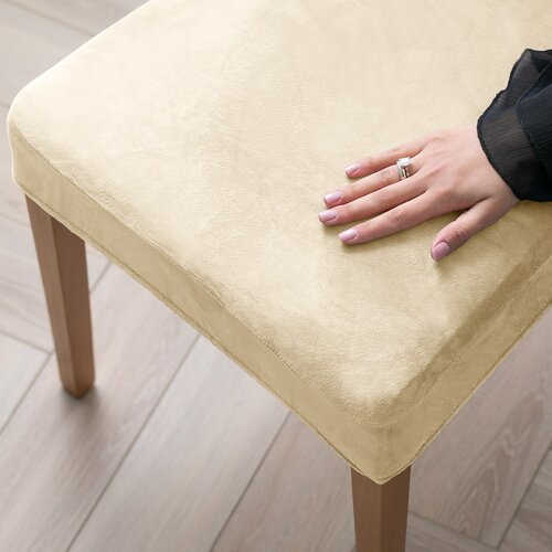 Restilo Napinac za stol Sento svetlo bež, 48 x 48 x 58 + 10 cm, komplet 6 kosov