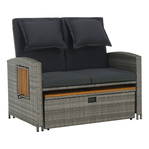 Garten-Rattansofa MALORY, grau/natur