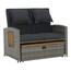 Sofa ogrodowa rattanowa MALORY, szary/naturalny