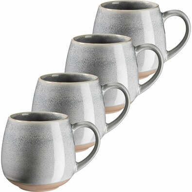 Mäser Set mit 4 großen Tassen AQUATA – 500 ml, grau