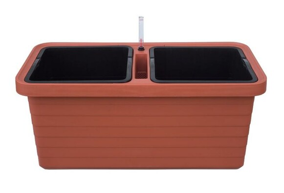 Selbstbewässernder Blumenkasten Berberis DUO, Terrakotta