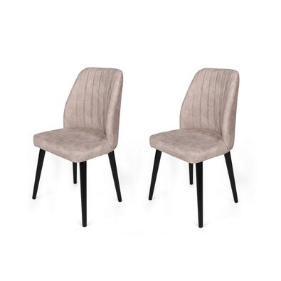 Set de scaune de sufragerie Alfa Cream and Black, 2 buc.