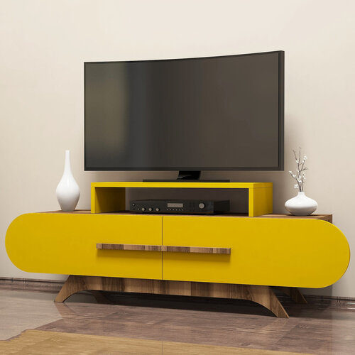 TV stolík Rose Walnut Yellow