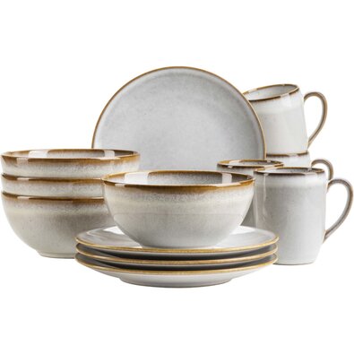 Mäser Set de vase pentru micul dejun 12 piese SMOKY'S – gri