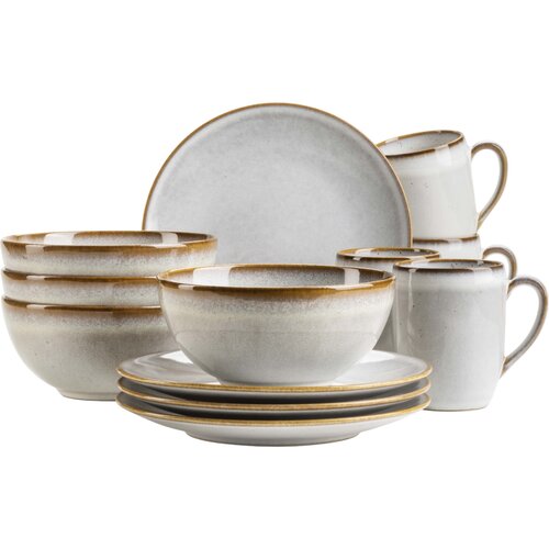 Mäser Set de vase pentru micul dejun 12 piese SMOKY'S – gri