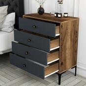 Comodă Lizbon Anthracite and Walnut