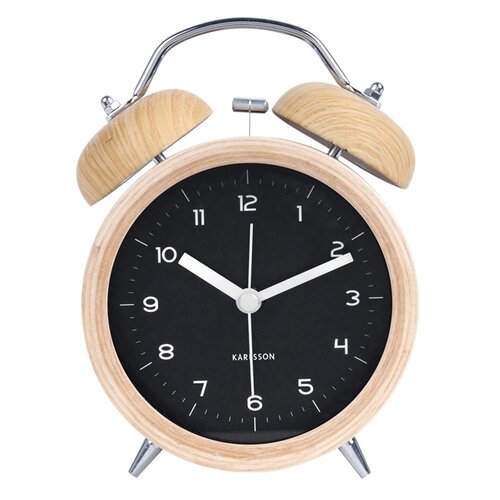 Karlsson 5660BK Ceas alarmă din lemn cu design