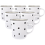 Zestaw 6 ceramicznych kubków w czarne kropki 350 ml