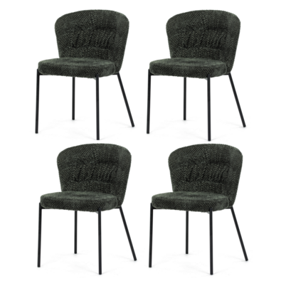 Set de scaune de sufragerie Bouclé CT-W1077 GRN2,4 buc