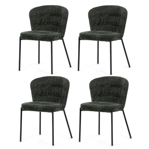 Esszimmerstuhl-Set Bouclé CT-W1077 GRN2, 4 Stück