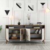 Dulap Milan Walnut and White Marble