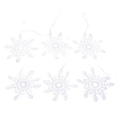 Zestaw szydełkowanych ozdób wiszących Płatki śniegu 6 szt., biały