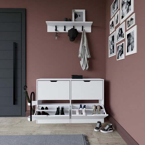 Skrinka na topánky Duru Matte White