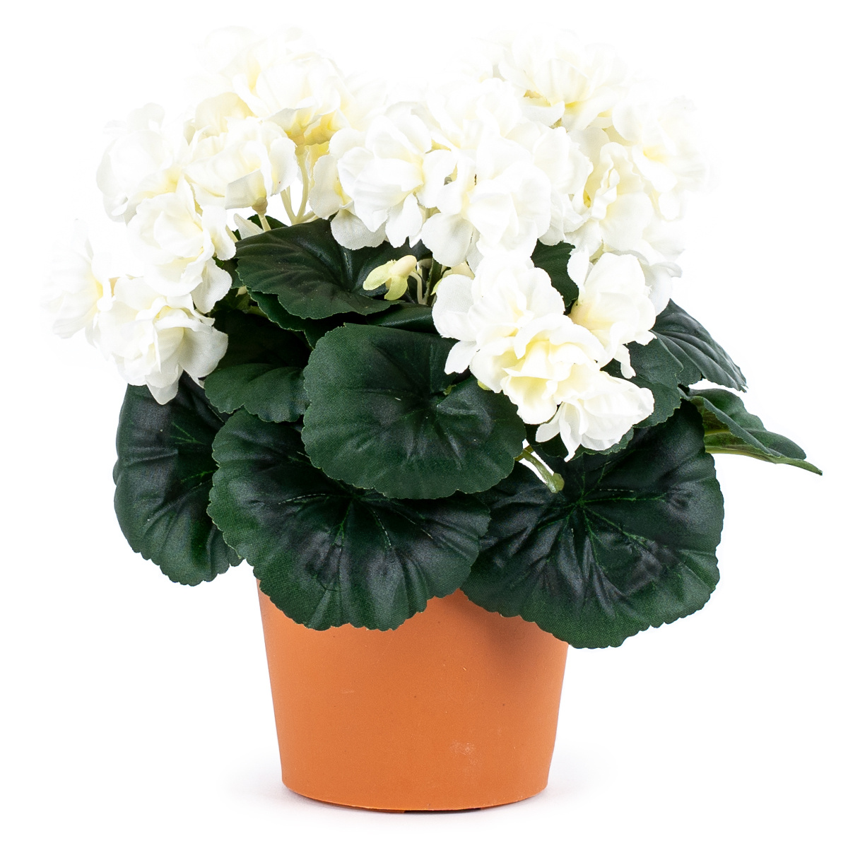 Umělá květina Muškát v květináči bílá,26 x 10 x 10 cm