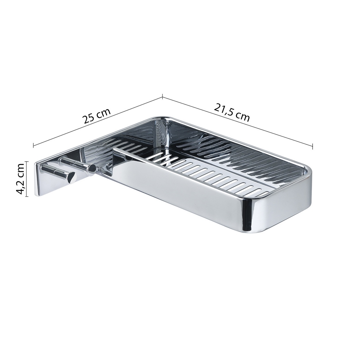 GEDY A91913 fürdőszoba polc 25 x 4,2 x 21,5 cm, króm termék 2. képe