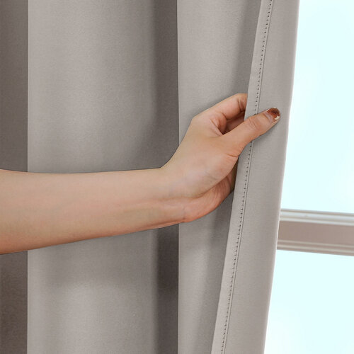 4Home Vorteilsset Verdunkelungsvorhang Dublin beige, 150 x 250 cm, 2 Stück