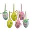 Set of hand-painted eggs with ribbon, 6 pcs,flowers