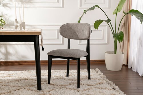 Zestaw krzeseł do jadalni Lionte Grey and Black, 2 szt.