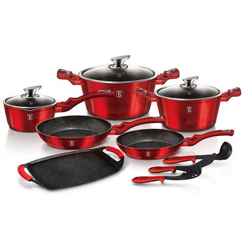 Berlinger Haus 12-dielna sada riadu Burgundy Metallic Line