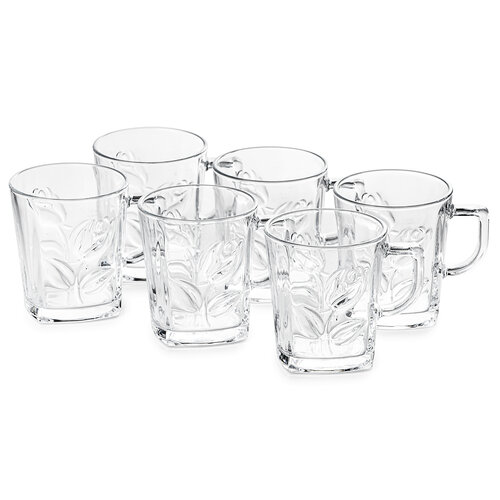 Orion Sada skleněných hrnků Kvítek 0,29 l, 6 ks