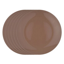 Orion Набір керамічних мілких тарілок Alfa 27 см, коричневий, 6 шт.
