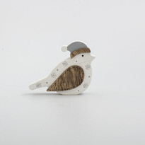 Dřevěná dekorace Zimní ptáček, 13 x 9 x 2 cm Dřevěná dekorace Zimní ptáček, 13 x 9 x 2 cm