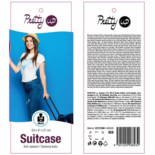 Pretty UP Travel Textilkoffer TEX24 M, rotrot,