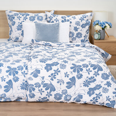 Lenjerie de pat din bumbac 4Home Blue Meadowx 220 cm, 70 x 90 cm