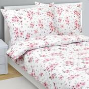 Bellatex Крепова постільна білизна Троянда рожевий, 140 x 220 см, 70 x 90 см
