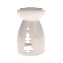Aroma-lampă din ceramică Joyful alb, 9,3x 14 cm