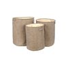 Set coș de rufe din 3 piese, maro