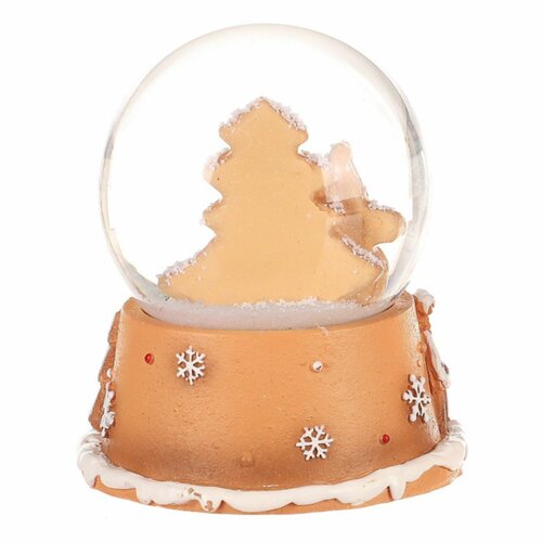 Weihnachts-Schneekugel „Lebkuchen-Weihnachtsmann“, Polyresin, 9 cm