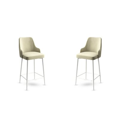 Barstuhl-Set Enox Cream and White, 2 Stück